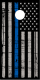 Thin Blue Line Flag Cornhole Wrap