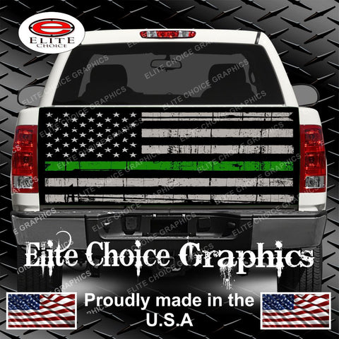 Thin Green Line Flag Tailgate Wrap