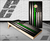 Thin Green Line Wood Cornhole Boards