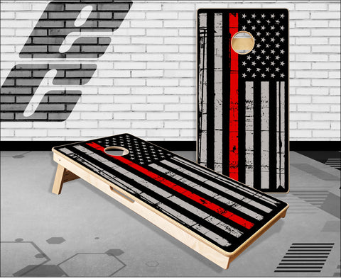 Thin Red Line Distressed Flag Cornhole Boards