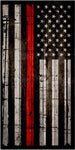 Thin Red Line Flag Wood Cornhole Wrap