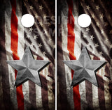 Thin Red Line Star Flag UV Direct Print Cornhole Tops