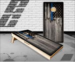 Torn Thin Blue Line Cornhole Boards