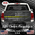 Tow Truck Distressed Thin Yellow Line Flag Tailgate Wrap