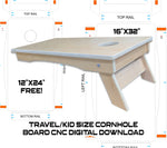 16"x32"  Travel Size Cornhole Board Template- CNC Instant DIGITAL DOWNLOAD FILE - W/ FREE 12"x24" Kid Size file!