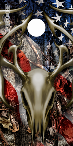 Tribal Buck Skull Flag Camo UV Direct Print Cornhole Tops