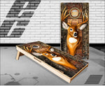 Trophy Deer Buck Head Camo Cornhole Boards