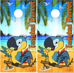 Twisted Parrot Beach UV Direct Print Cornhole Tops