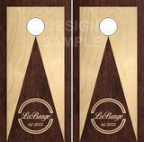 Two Tone Wood Family Name UV Direct Print Cornhole Tops