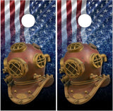 U.S. Navy Mark V diving helmet Flag Cornhole Wrap
