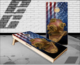 U.S. Navy Mark V diving helmet Flag Cornhole Boards