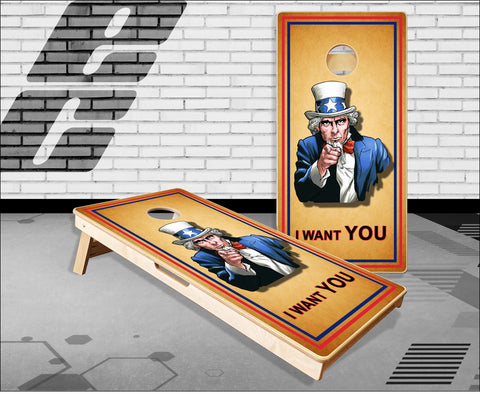 Uncle Sam Poster Cornhole Boards