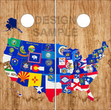 United States Wood Cornhole Wrap