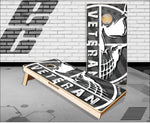 Veteran No Evil Military Skull Flag Cornhole Boards