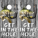 Walleye Fish Hole Wood Cornhole Wrap