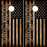 We The People Burnt Flag Cornhole Wrap