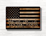 We The People Burnt Flag Wood Print