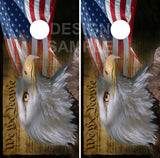 We The People Eagle Flag Cornhole Wrap