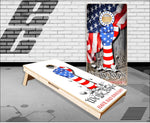 We The People Flag Wood Cornhole Boards