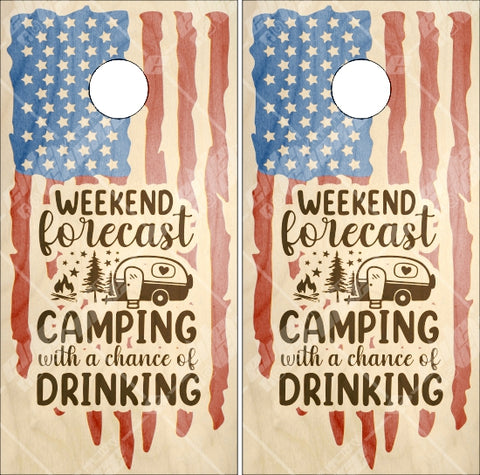Weekend Forecast Camping Drinking Cornhole Wrap