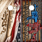 We the People Flag Gun Constitution Cornhole Wrap