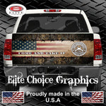 Wicked Wire 2nd Amendment Camo Flag Tailgate Wrap