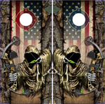 Wicked Wire Bow Reaper Hunt Camo Flag UV Direct Print Cornhole Tops