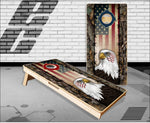 Wicked Wire Eagle Flag Camo Cornhole Boards