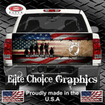 Wicked Wire POW Patriotic Vets Flag Tailgate Wrap