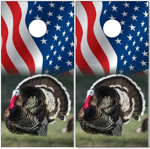 Wild Turkey Flag Cornhole Wrap