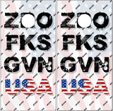 Zero Fucks Given American Flag UV Direct Print Cornhole Tops