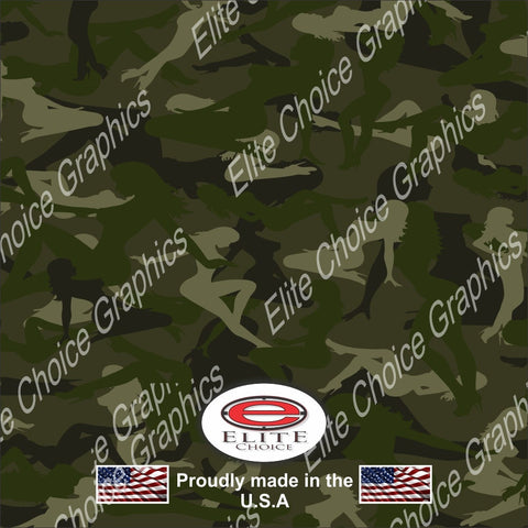 Trucker Girl Green  52"x6ft Wrap Vinyl Truck Camo Car SUV Tree Real Camouflage Sticker Decal