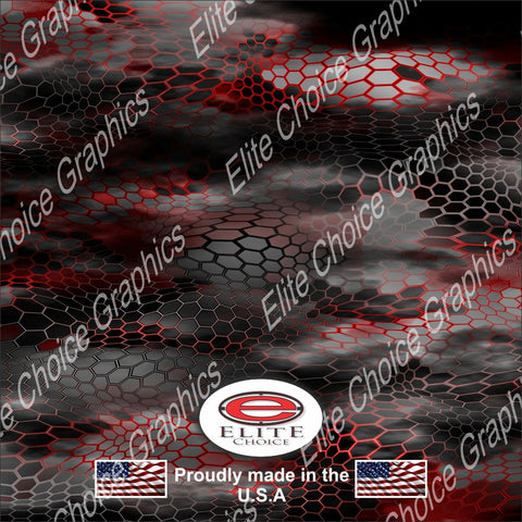 Chameleon Hex 2 Red 52"x6ft Wrap Vinyl Truck Camo Car SUV Tree Real Camouflage Sticker Decal