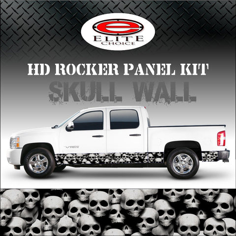 Skull Wall Camo Rocker Panel Graphic Decal Wrap Truck SUV - 12" x 24FT