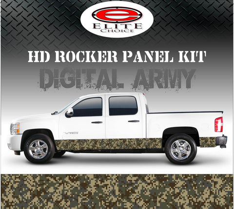 Digital Army Camo Rocker Panel Graphic Decal Wrap Truck SUV - 12" x 24FT