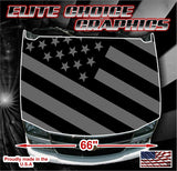 American Flag Black and Gray Vinyl Hood Wrap Bonnet Decal Sticker Graphic Universal Fit