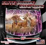 Deer Buck Tallgrass Pink Camo Vinyl Hood Wrap Bonnet Decal Sticker Graphic Universal Fit