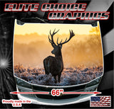 Deer Sunset Hunting Vinyl Hood Wrap Bonnet Decal Sticker Graphic Universal Fit
