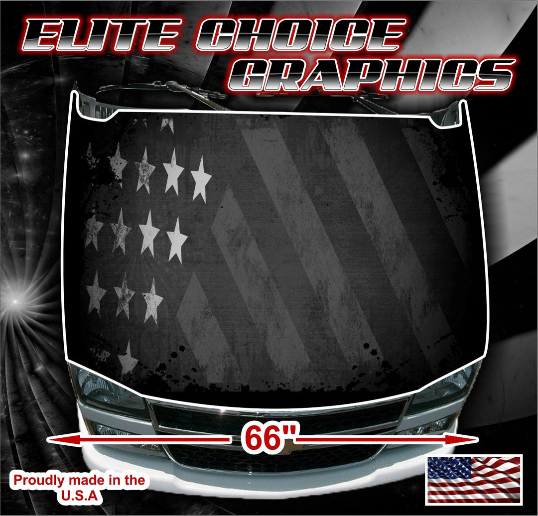 American Flag Curl Vinyl Hood Wrap factory Bonnet Decal Sticker Graphic Universal Fit