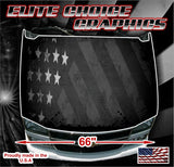 Distressed American Flag Grunge 2 Vinyl Hood Wrap Bonnet Decal Sticker Graphic Universal Fit