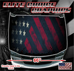 Distressed American Flag Grunge Vinyl Hood Wrap Bonnet Decal Sticker Graphic Universal Fit