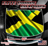 Jamaican Flag Vinyl Hood Wrap Bonnet Decal Sticker Graphic Universal Fit
