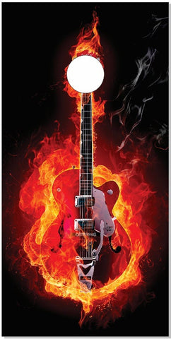 Guitar On Fire Cornhole Wrap