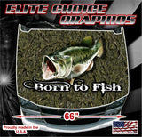 Born to Fish Camo Vinyl Hood Wrap Bonnet Decal Sticker Graphic Universal Fit