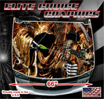 Bow Reaper Obliteration Skull Blaze Camo Vinyl Hood Wrap Bonnet Decal Sticker Graphic Universal Fit