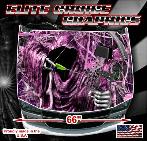 Bow Reaper Tallgrass Pink Camo Vinyl Hood Wrap Bonnet Decal Sticker Graphic Universal Fit