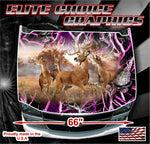 Deer Buck Obliteration Skull Pink Camo Vinyl Hood Wrap Bonnet Decal Sticker Graphic Universal Fit