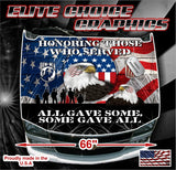 Honor Vets Patriotic Flag 2 Vinyl Hood Wrap Bonnet Decal Sticker Graphic Universal Fit