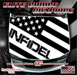Infidel Military America Flag Vinyl Hood Wrap Bonnet Decal Sticker Graphic Universal Fit
