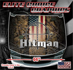 Wicked Wire Hitman Hunt Camo Flag Vinyl Hood Wrap Bonnet Decal Sticker Graphic Universal Fit